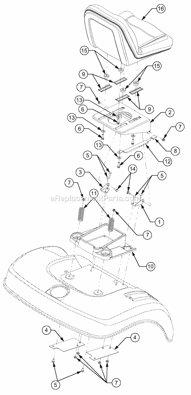 Seat And Support October 30, 2002 And After Diagram and Parts List for 2186 13A-288L100, 13B-288M100 Cub Cadet Lawn Tractor